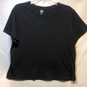 Wild Fable Black Crop Top Tee Shirt, Size L, Nwot